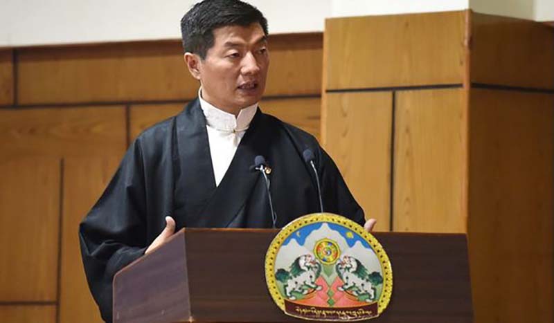 2020年6月7日。藏人行政中央司政洛桑森格在發表噶夏的聲明時。照片：丹增彭德