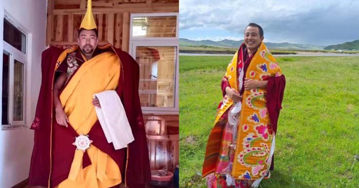 河支寺僧人貢美（左）和格爾登寺僧人洛桑丹增（右）。照片：TPI