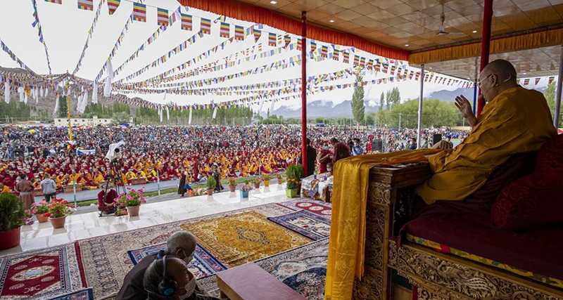 2022年7月28日，達賴喇嘛尊者在拉達克的列城。照片：OHHD