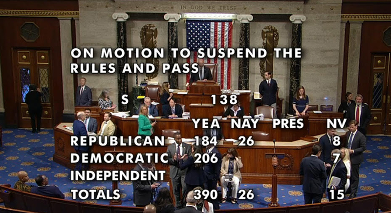 美国众议院于2024年6月12日以391票赞成、26票反对的结果一致通过了《解决西藏法案》。